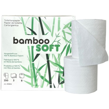 bamboo SOFT Carta igienica Bambù SOFFICE Rotolini piccoli 64 rotoli (8 x 8)