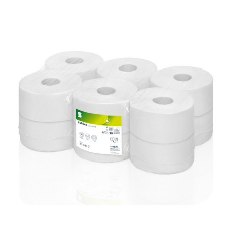 Papier toilette recyclé Satino Comfort Mini Jumbo - Système JT1 12 rouleaux
