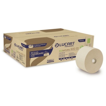 Papier toilette recyclé Lucart EcoNatural 900 ID Mini Jumbo 12 unités
