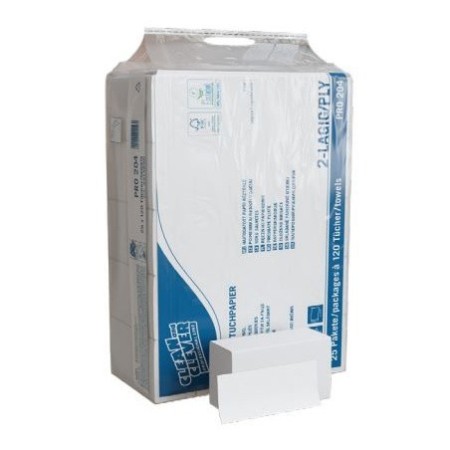 Clean and Clever Carta asciugamani piegata PRO 204 3000 fogli (25 x 120)
