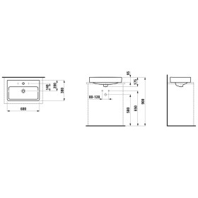 Lavabo LAUFEN PRO S 60 cm con foro rubinetto e troppopieno