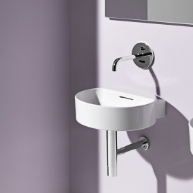 Évier de lavabo LAUFEN Val 40 x 42,5 cm sans trou de robinet, avec trop-plein