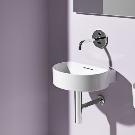 Évier de lavabo LAUFEN Val 40 x 42,5 cm sans trou de robinet, avec trop-plein