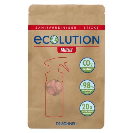 Detergente sanitario in polvere ECOLUTION MILIZID, 20 bastoncini