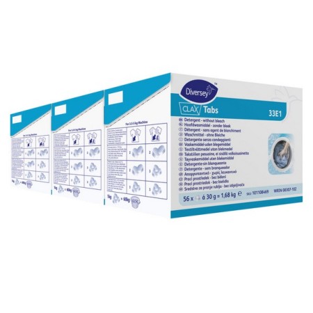 Pastilles de lessive pour textiles Clax 168 pièces (3 x 56)