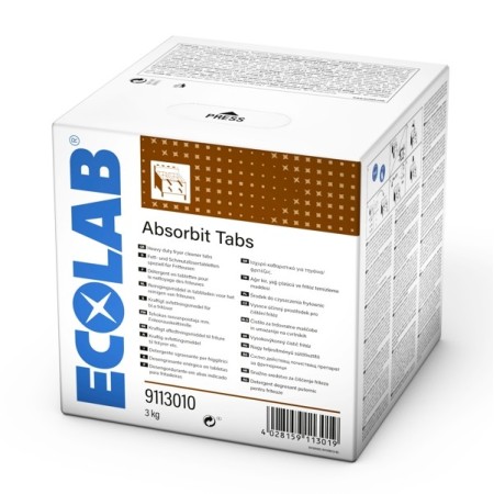 Ecolab Pastiglie detergente ad alte prestazioni Absorbit per friggitrici, 60 pezzi