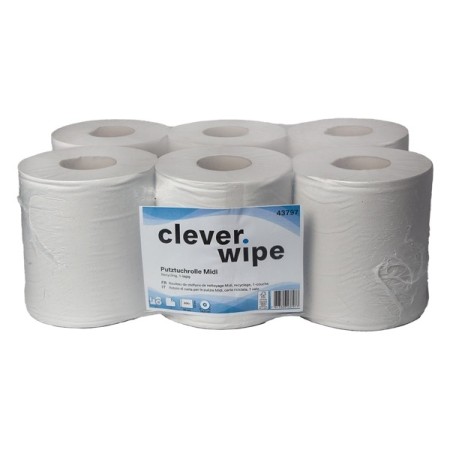 Asciugamani di carta Midi Clever Wipe 6 rotoli