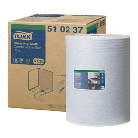 Tork Lingettes de nettoyage Premium 510 - Rouleau combiné dans une boîte - Système W1/W2/W3 1 rouleau