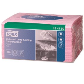 Chiffons de nettoyage colorés durables Tork Premium - Feuilles individuelles
