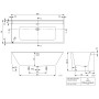 Vasca da bagno ad angolo Villeroy & Boch Collaro Duo 179 x 79 cm per installazione a destra - vista tecnica