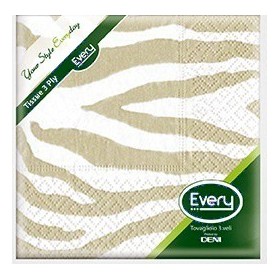 Serviettes en cellulose "Zèbre" Deni Every 320 pièces (16 x 20)