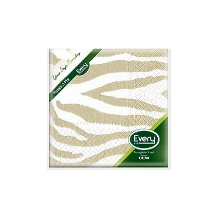 Serviettes en cellulose "Zèbre" Deni Every 320 pièces (16 x 20)
