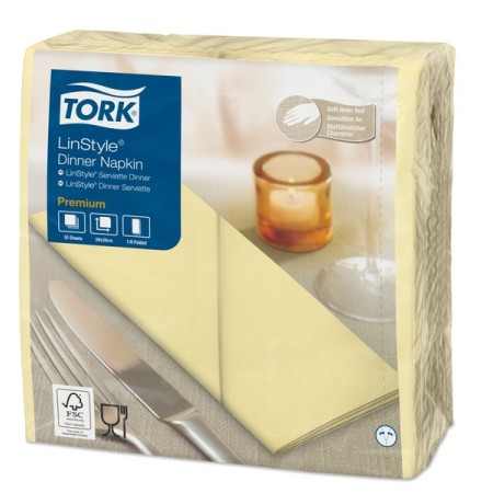 Serviettes Premium Tork LinStyle 600 pièces (12 x 50)