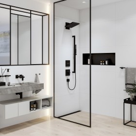 hansgrohe Pulsify E Duschkopf 260 2 Strahlarten EcoSmart mit Wandanschluss, eckig