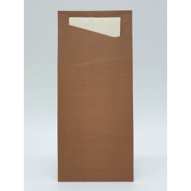 Duni Zelltuch "Sacchetto" Serviettentaschen Kaffe 500 Stück (5 x 100)