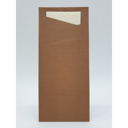 Duni Zelltuch "Sacchetto" Serviettentaschen Kaffe 500 Stück (5 x 100)