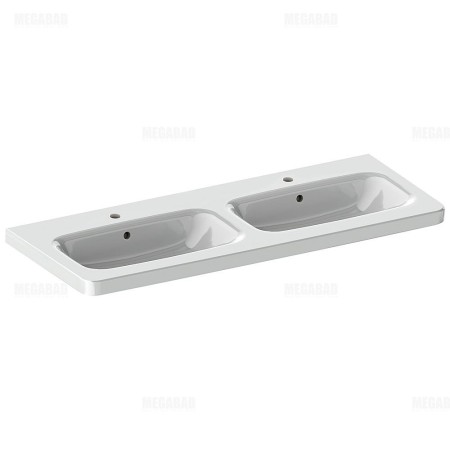Double vasque Duravit DuraStyle 130 cm, avec 1 trou de robinet par cuve