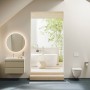 LAUFEN MEDA WC mural sans bride, broyeur profond silencieux - vue technique