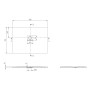 Piatto doccia Villeroy & Boch Squaro Infinity, 120 x 90 x 4 cm - vista tecnica