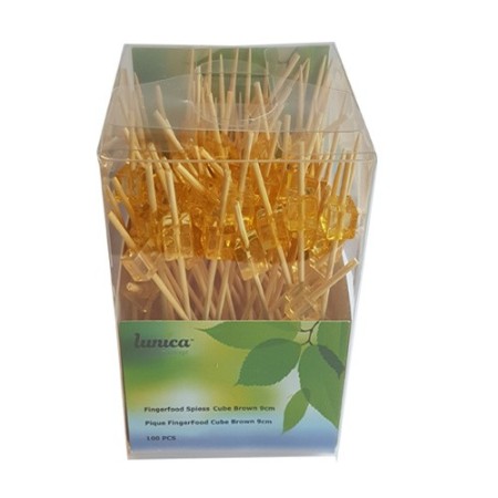 Lunica Fingerfoodspiesse Cube Brown 2400 Stück (24 x 100)