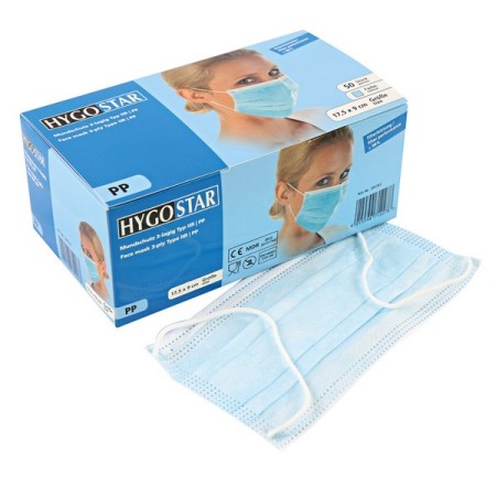 Masque chirurgical HYGOSTAR Type IIR 1000 pièces (20 x 50)