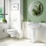 VitrA S20 Wand-WC VitrA Flush 2.0, ohne Spülrand mit WC-Sitz Slim Wrap - technische Ansicht