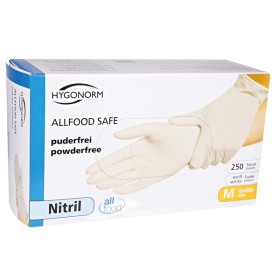 Hygonorm Guanti Nitrile XL Allfood Safe bianchi senza polvere 24 cm 250 pezzi