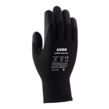 Gants de protection thermiques Uvex noirs 10 paires
