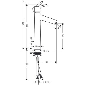 hansgrohe Talis S Einhebel-Waschtischmischer 190 mit Zugstangen-Ablaufgarnitur
