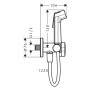 Douchette bidet hansgrohe 1jet S EcoSmart+ avec support de douche et flexible de 125 cm - vue détaillée