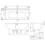 Baignoire d'angle encastrée Villeroy & Boch Collaro Duo 179 x 79 cm à gauche - vue technique