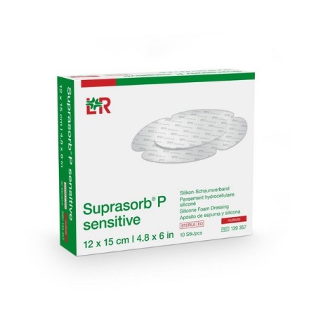 Lohmann und Rauscher Fasciatura in schiuma PU sterile Suprasorb P sensitive Multisite 10 pezzi