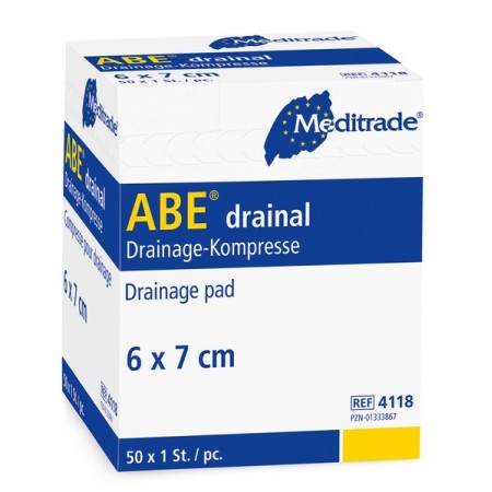 BeeSana ABE® drainal steril, Schlitzlochkompresse mit metalliner Beschichtung 50 Stück