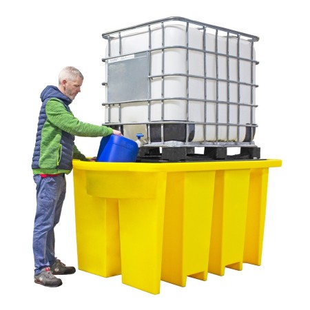WOLFBAG IBC-Auffangpalette inkl. Abfüllbereich & Gitterrost 1125L Wanne