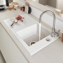 Évier encastrable Villeroy & Boch Timeline 50, bonde avec actionneur excentré, avec percages 1 et 2 - photo produit