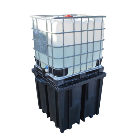 WOLFBAG Recycling-IBC-Auffangpalette Gitterrost 1150L Wanne für Vierwegestapler