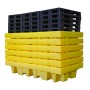 WOLFBAG Doppel-IBC-Auffangpalette inkl. Gitterrost 1140L Wanne - technische Ansicht