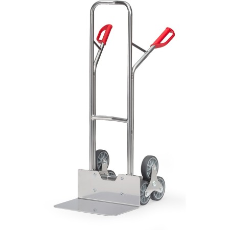 Chariot d'escalier en aluminium Fetra, capacité de charge 200 kg, étoiles à trois bras, pelle large