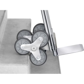 Fetra Alu-Treppenkarre, Tragkraft 200 kg, dreiarmige Rad-Sterne, breite Schaufel