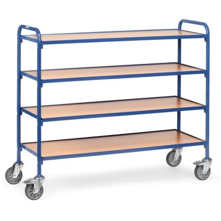 Fetra Beistellwagen mit Holzwerkstoffplatten, Ladefläche 1250 x 470 mm