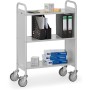 Fetra Bürowagen mit 3 Böden und 2 Seitenwände, Ladefläche 720 x 350 mm, grau - Detailansicht