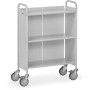 Fetra Bürowagen mit 3 Böden, 1 Rückwand, Ladefläche 720 x 350 mm, grau