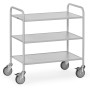 Chariot de bureau Fetra à 3 étagères, plateforme de chargement 800 x 500 mm, gris