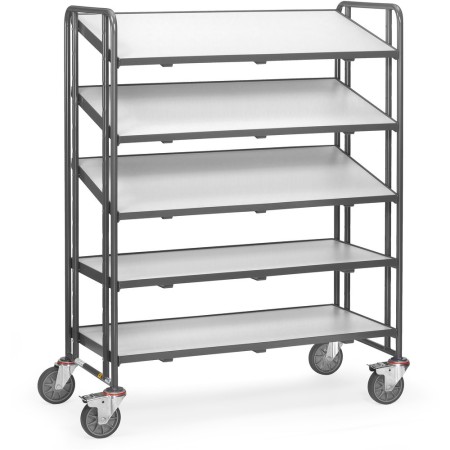 Chariot Eurokasten ESD Fetra avec étagères, surface de chargement 1240 x 610 mm