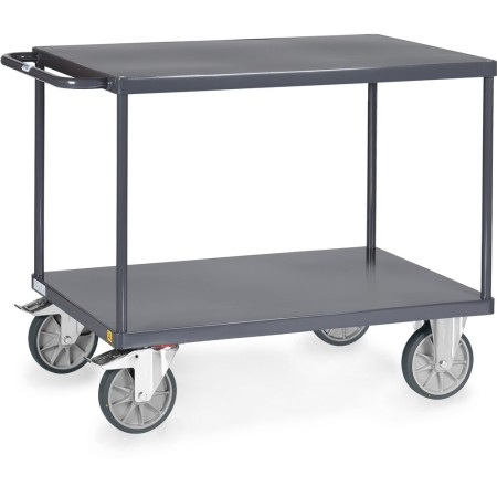 Chariot de table ESD Fetra avec 2 étagères, plateformes en acier alignées
