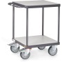 Fetra Chariot de table ESD carré avec 2 étagères, 600 x 600 mm