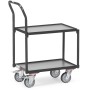 Chariot à étages Fetra avec poignée tubulaire, édition grise 610 x 410 mm