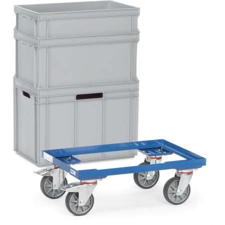 Fetra Eurokastenroller in offener Winkelstahlkonstruktion, Ladefläche 810 x 610 mm