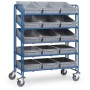 Chariot à casiers Euro Fetra avec 15 casiers identiques, surface de chargement 1240 x 610 mm