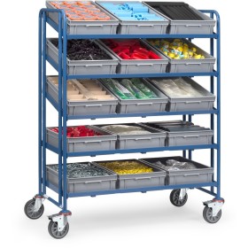 Fetra Eurokasten-Wagen mit 15 gleichen Kästen, Ladefläche 1240 x 610 mm
